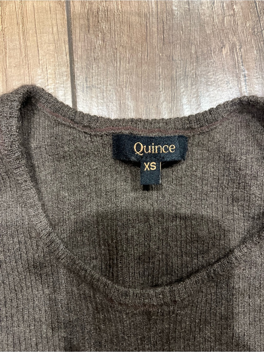 Quince Brown Ribbed Cashmere Tank Top - Picture 3 of 6